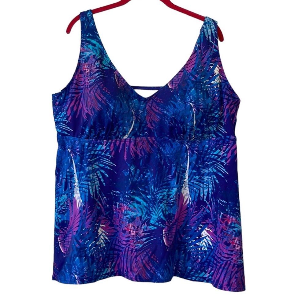 Swimsuits For All Flowy Tankini Swim Top Size 24